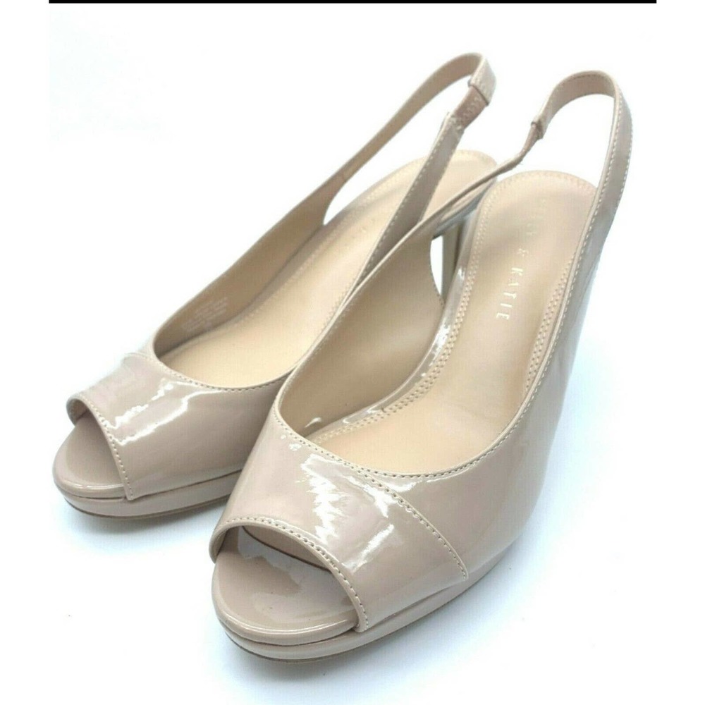 NIB Kelly & Katie Nude Patent Slingback Pumps Size 10, Womens Heels